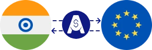 Exchange rate from Indian Rupee to Euro